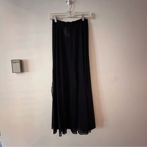 Sheer Black Lingerie Midi Skirt for Women